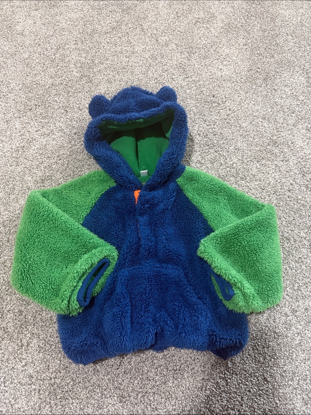 Magnetic Me Blue and Green Plush Hooded Jacket with Bear Ears